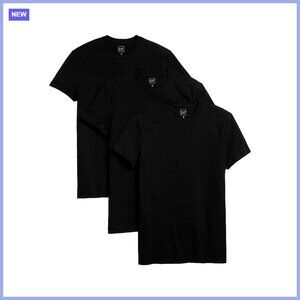 Soft Cotton Jersey Crew Neck T-Shirt 3-Pack Slim Straight Fit